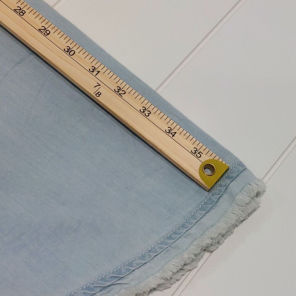 Caslon Women's Medium Chambray Shirt Dress Blue Drawstring Waist Mini Relaxed - Picture 7 of 9